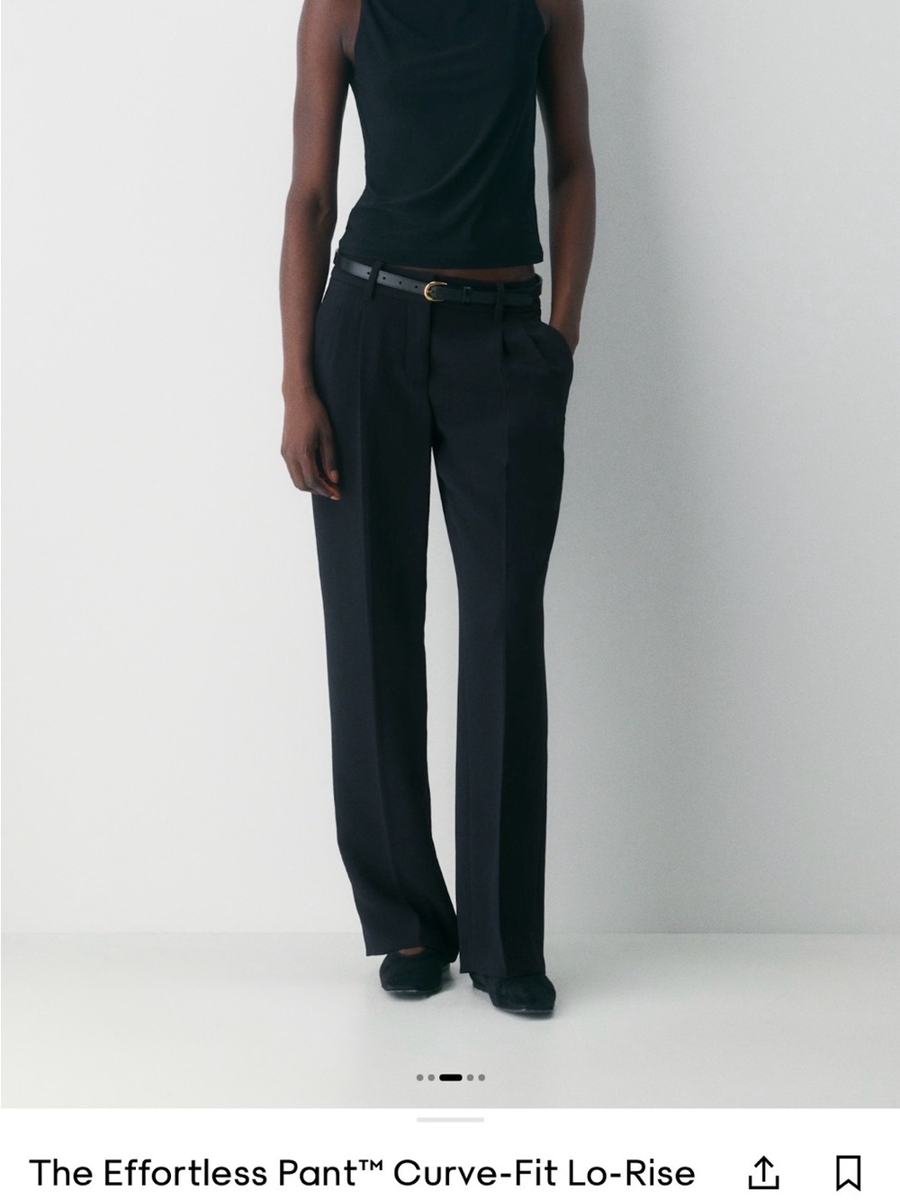 Aritzia Effortless Straight-Leg Trousers — Black